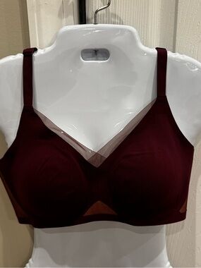 Honeylove CrossOver Bra Wine/Maroon EUC Size L